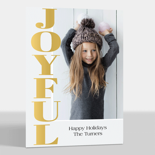 Joyful Foil Flat Holiday Photo Cards